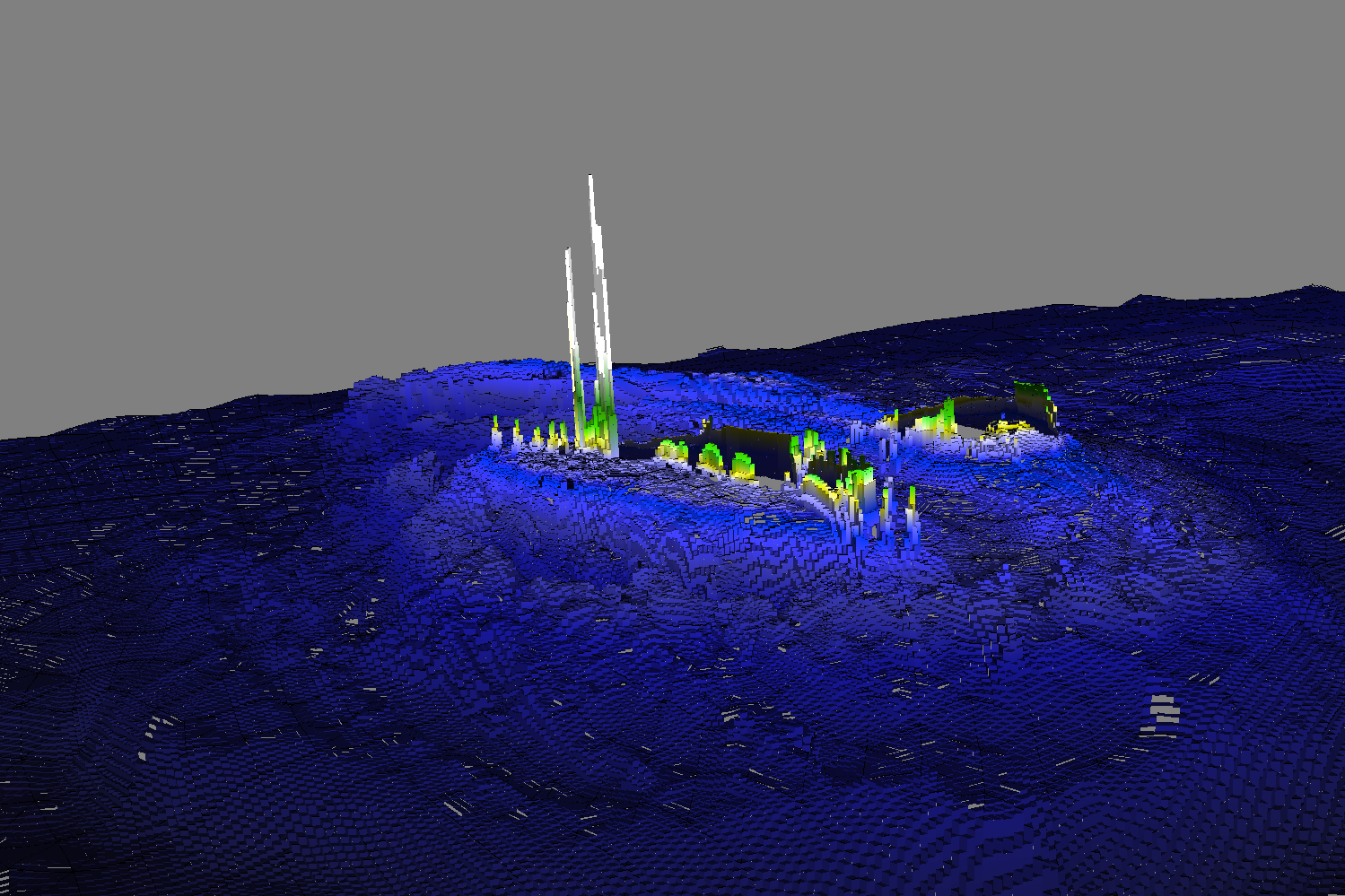 Bathymetrie 2006 Helgoland - 3D Darstellung